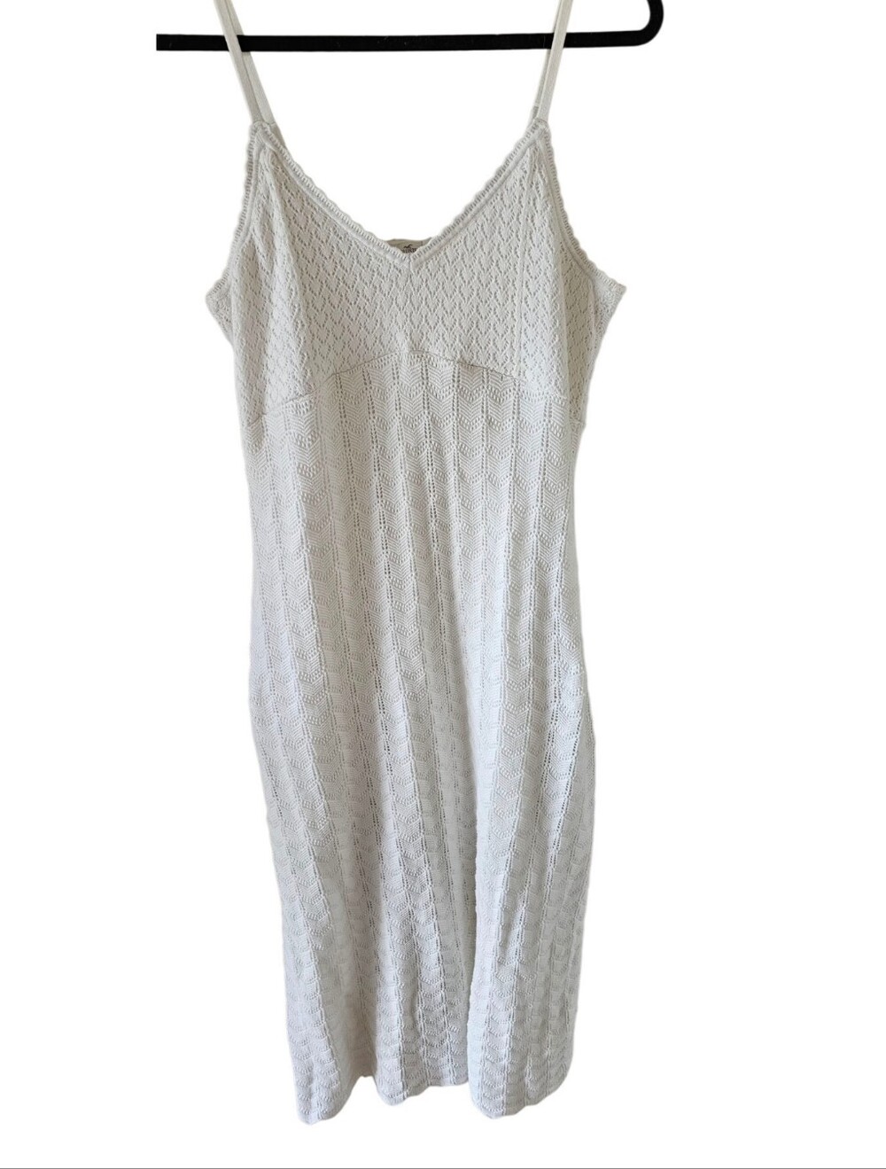 Hollister Crochet Knit Pointelle Mini Dress White XL
